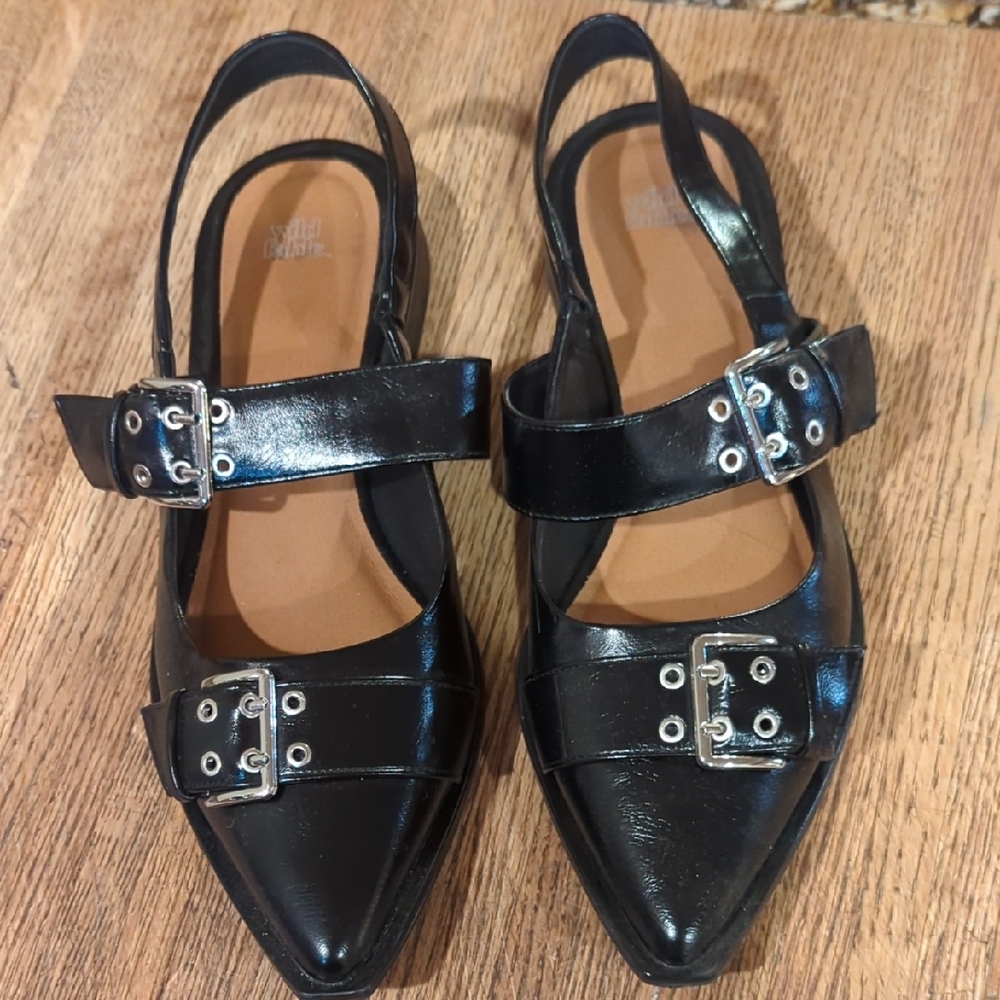 Wild Fable Peyton Double Buckle Slingback Flats with Memory Foam Insole